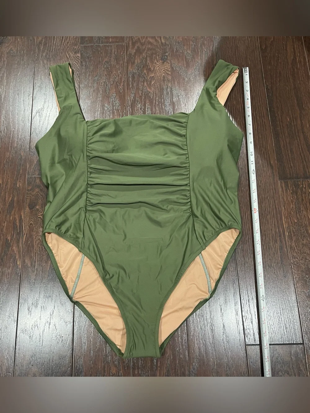 J. Crew Swimsuit Women plus Size 24 3XL  One Piece Ruched Olive Green NEW